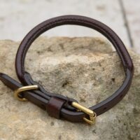 5/8" Rolled Leather Collar - 12" Neck Size